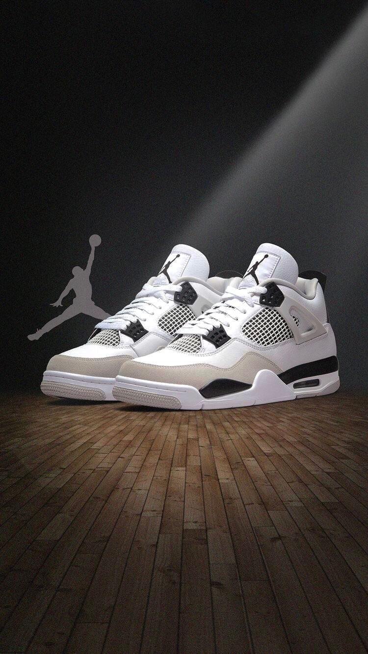 White & black Jordan 4s